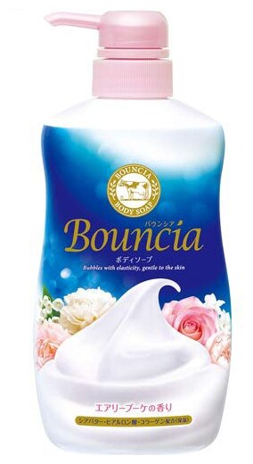 Cow Brand Мыло жидкое Bouncia с ароматом цветов, 500 мл, 500 г