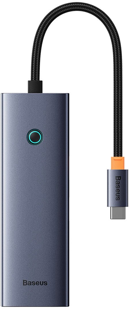 Хаб OS-Baseus Flite Series 4-Port HUB (Type-C to USB30*3+RJ45*1) Серый (B0005280A813-00)