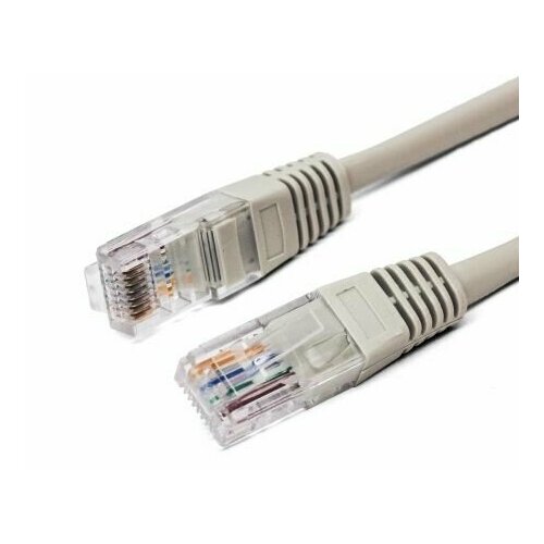 кабель патч корд u utp 5e кат 2м filum fl u5 2m bk 26awg 7x0 16 мм омедненный алюминий cca pvc чёрный Патч-корд U/UTP 5e кат. 0.5м Filum FL-U5-0.5M, кабель для интернета, 26AWG(7x0.16 мм), омедненный алюминий (CCA), PVC, серый