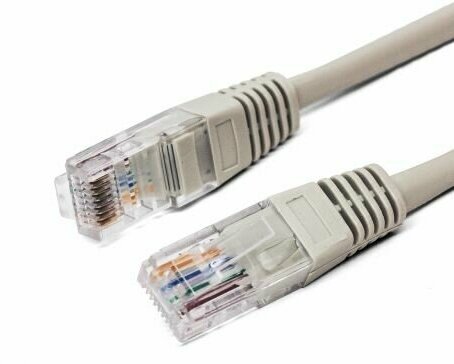 Кабель патч-корд U/UTP 5e кат. 0.5м Filum FL-U5-0.5M 26AWG(7x0.16 мм), омедненный алюминий (CCA), PVC, серый