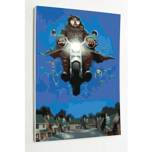 Картина по номерам на холсте с подрамником, Гарри Поттер, Harry Potter, Хагрид на мотоцикле, 40х60 см картина по номерам на стену гарри поттер и маленькая сова