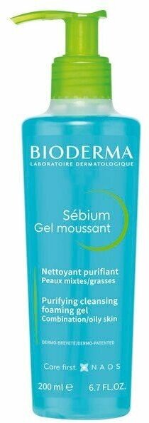 Bioderma гель-мусс Sebium для умывания жирной и проблемной кожи, 200 мл