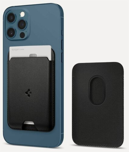 Изображение товара Картхолдер Spigen на Apple iPhone MagSafe (AMP02284) Valentinus / Спиген картхолдер для Айфон МагСейф, черный