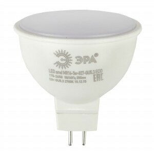 Светодиодная LED лампа ЭРА ECO MR16 GU5.3 9W(720lm) 4000K 4K MR16-9W-840-GU5.3 R 65х50 Б0050199