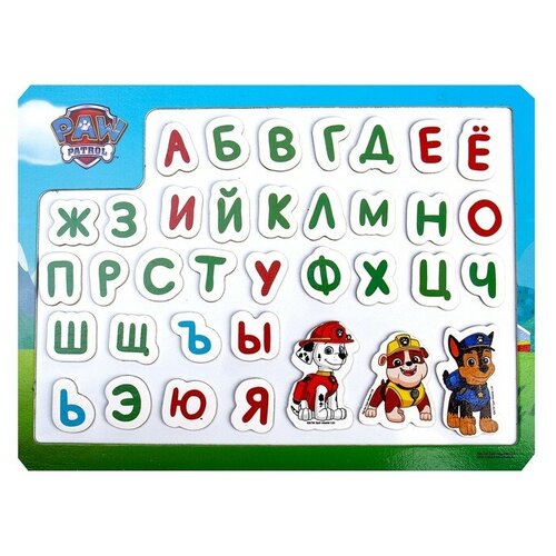 Игрушка деревянная «Щенячий Патруль» магнитная доска «Буквы»