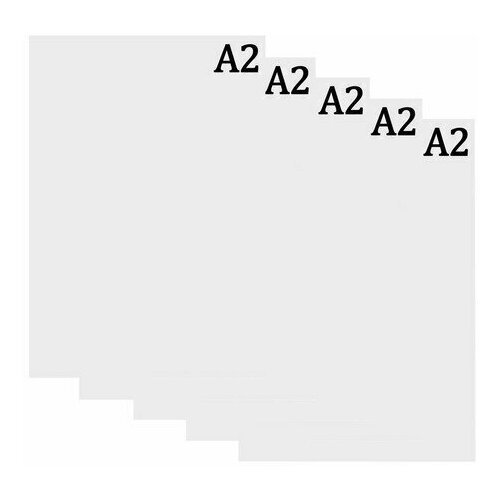 Набор 5 листов - ватман чертёжный А2, 200 г/м2