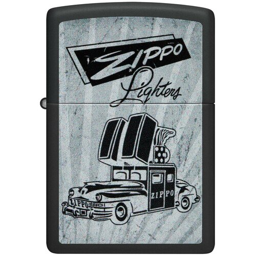 Оригинальная бензиновая зажигалка ZIPPO Classic 48572 Car Design с покрытием Black Matte - Автомобиль ZIPPO оригинальная бензиновая зажигалка zippo classic 48518 western design с покрытием 540 matte дикий запад