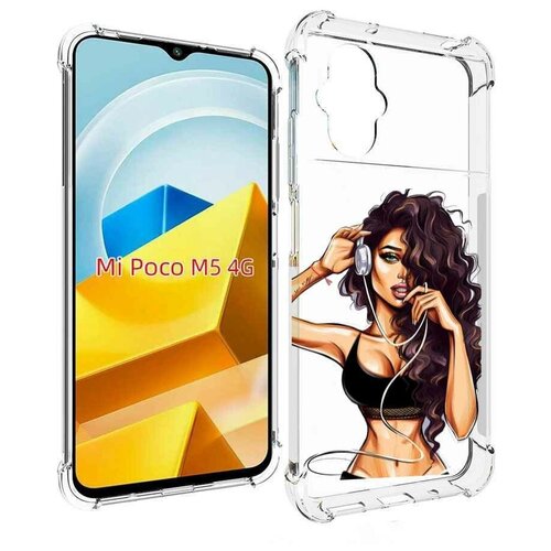 Чехол MyPads Спортивная-девушка женский для Xiaomi Poco M5 задняя-панель-накладка-бампер
