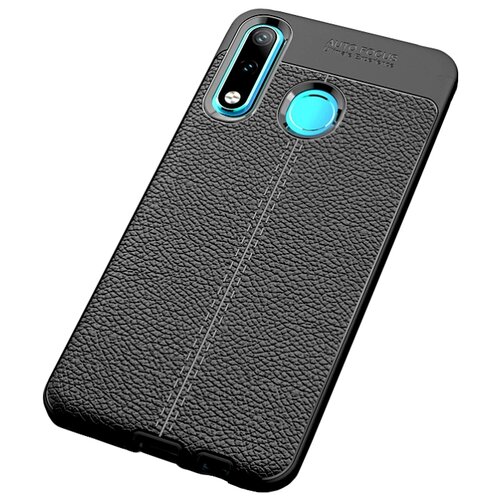 фото Чехол mypads для motorola moto g6 plus из качественного износостойкого силикона с декоративным дизайном под кожу с тиснением черный