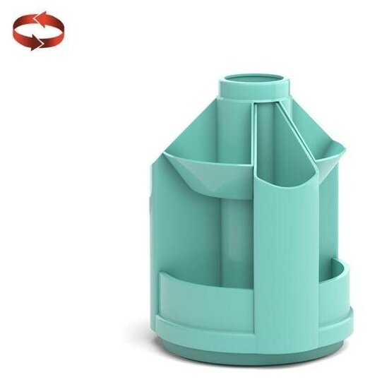 ErichKrause Подставка-органайзер для канцелярии ErichKrause "Mini Desk, Pastel Mint" вращающаяся, без наполнения, мятная