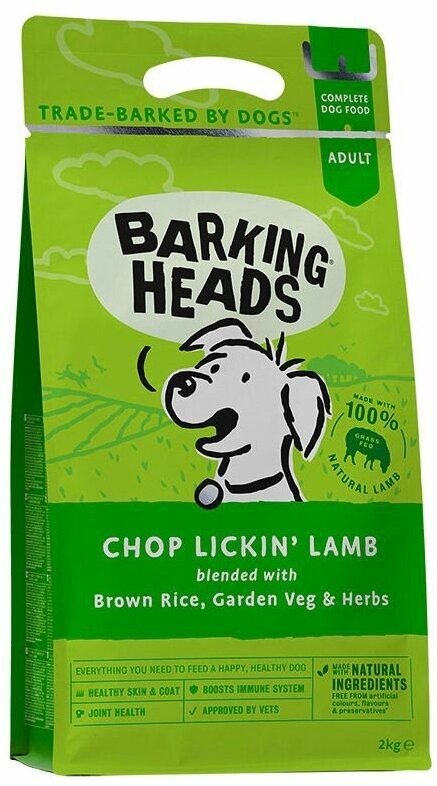 Barking (Meowing) Heads Баркинг Хедс "Мечты о ягненке" (Chop Lickin' Lamb) (2 кг) Сухой корм для собак с ягненком и рисом