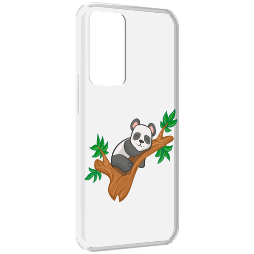 Чехол MyPads панда-на-деревце для OPPO Reno 8 Lite задняя-панель-накладка-бампер
