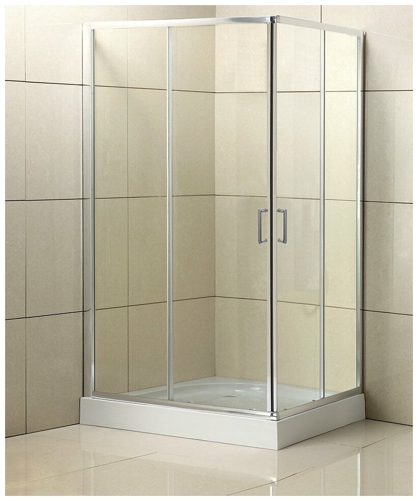 Душевой уголок BelBagno Uno 100x80 UNO-195-AH-2-100/80-C-Cr стекло прозрачное, профиль хром