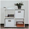 Фото #1 Стеллаж Kvadro-2 белый деревянный для хранения вещей, книг, игрушек, для дома и офиса, этажерка, полка 330х648х674 (ДхШхВ)