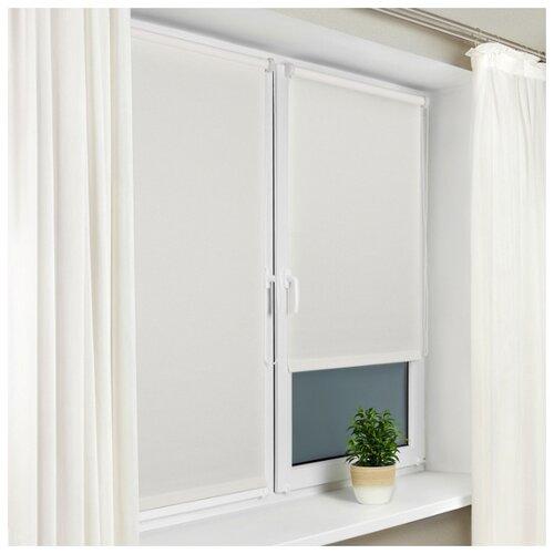 фото Рулонная штора с направляющими струнами sola сантайм уни белый ширина