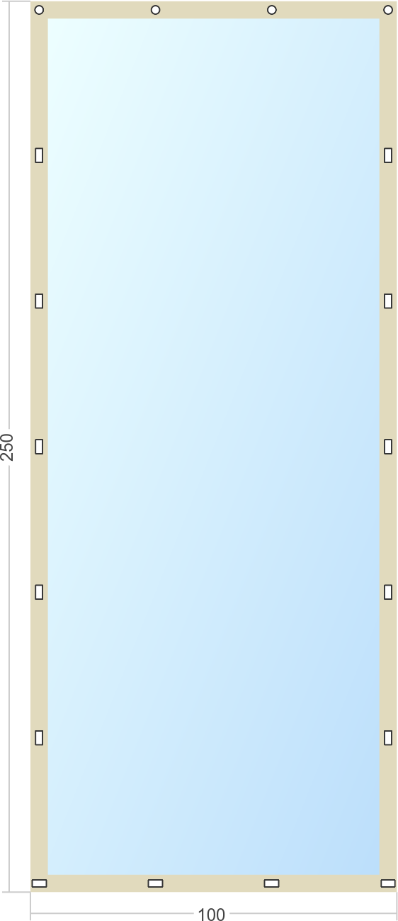 Мягкое окно Софтокна 100х250 см съемное, Скоба-ремешок, Прозрачная пленка 0,7мм, Бежевая окантовка, Комплект для установки - фотография № 3