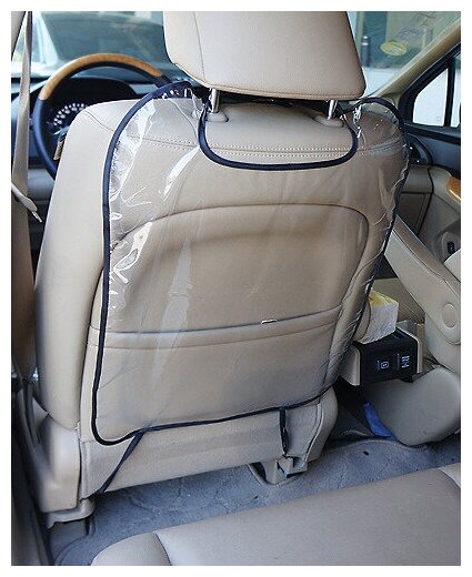 накидка автомобильная для защиты спинки переднего сидения auto standart прозрачная 101304 - фото №9