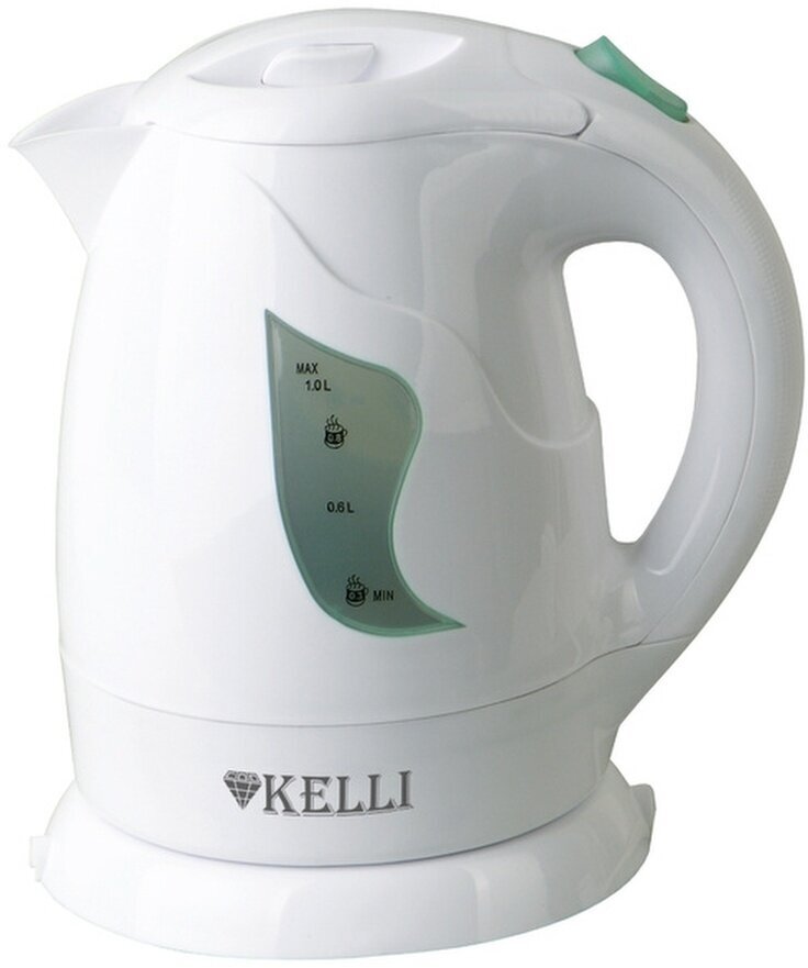 Чайник электрический Kelli KL-1426 / 1 л / 2000 Вт / пластик / белый