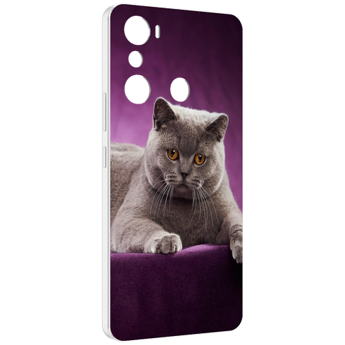 Чехол MyPads кошка британская короткая для Infinix Hot 20i задняя-панель-накладка-бампер