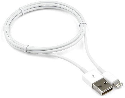 Кабель USB, для iPhone5/6/7/8/X, IPod, IPad, 1 метр, белый, Cablexpert AM/Lightning
