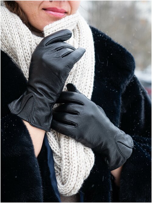 Перчатки  зимние, утепленные, размер 7, черный