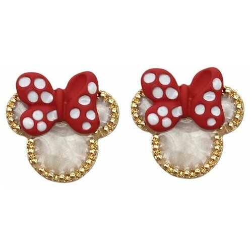Серьги Минни Маусы для женщин, девушек и девочек. Серьги пусеты из стали и эпоксидной смолы.