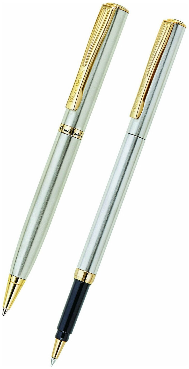 Набор Pierre Cardin Pen & Pen: ручка шариковая + роллер, латунь, цвет стальной (PC0865BP/RP)