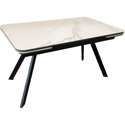 Кухонный стол Алан pro, раскладной 120см/80см , в разложенном виде 184см, керамическая столешница SNOW WHITE
