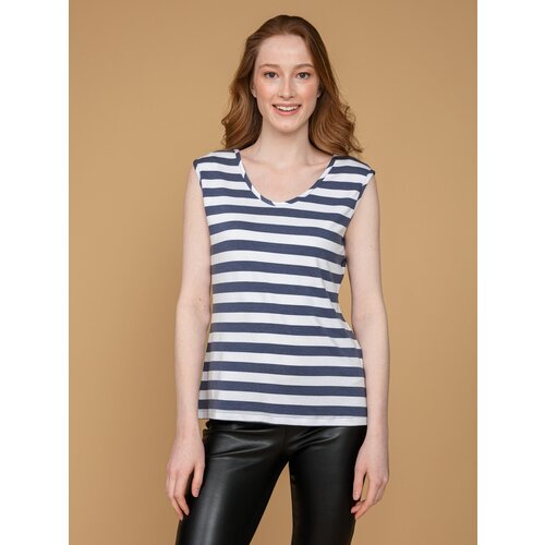 фото Майка женская алтекс в полоску черно-белая, размер 46