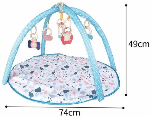 Коврик для малышей с дугами и погремушками, 74х74см (200764024