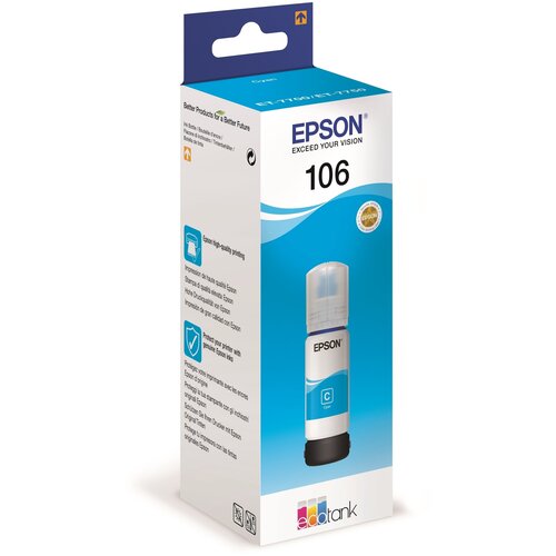 Чернила Epson C13T00R240, 5000 стр, голубой картридж epson c13t00r440 106y чернила