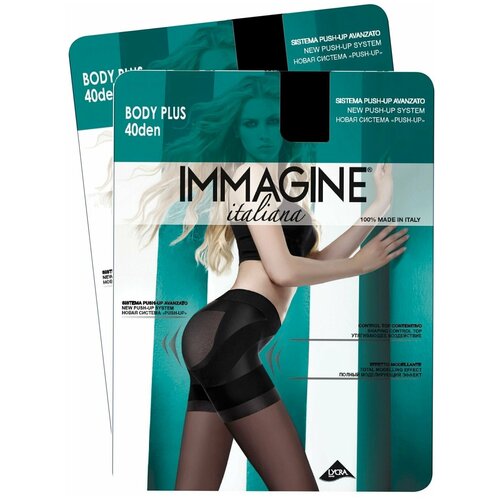 Колготки Immagine Body Plus, 40 den, 2 шт., размер 2, черный