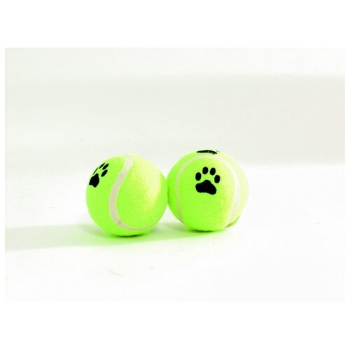 фото Игрушка для собак "мячик теннисный с отпечатками лап", желтый, 6,5 см beeztees