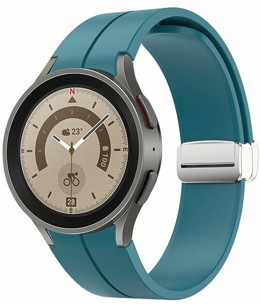Ремешок для Samsung Galaxy Watch 4 /5 / 5 pro/6/7, с магнитной застежкой, сине-зеленый