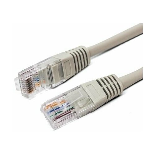 Патч-корд U/UTP 5e кат. 10м Filum FL-U5-C-10M 26AWG(7x0.16 мм), кабель для интернета, чистая медь, PVC, серый кабель патч корд u utp 5e кат 2м filum fl u5 c 2m y 26awg 7x0 16 мм чистая медь pvc жёлтый