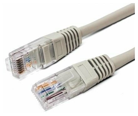 Кабель патч-корд U/UTP 5e кат. 10м Filum FL-U5-C-10M 26AWG(7x0.16 мм), чистая медь, PVC, серый