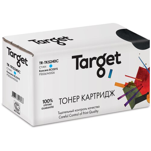 тонер картридж target cltc409s голубой для лазерного принтера совместимый Тонер-картридж Target TK5240C, голубой, для лазерного принтера, совместимый