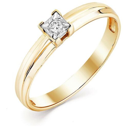фото Master brilliant кольцо с 1 бриллиантом из комбинированного золота 1-508031-00-00, размер 17