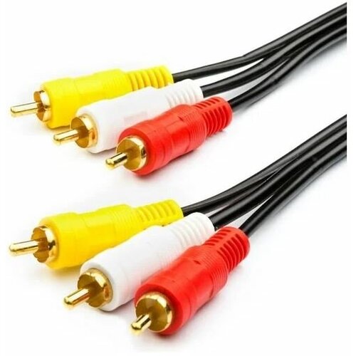 Кабель аудио-видео 3RCA - 3RCA 3 m черный atcom 3 5 mini jack 3rca at1006 1 м черный