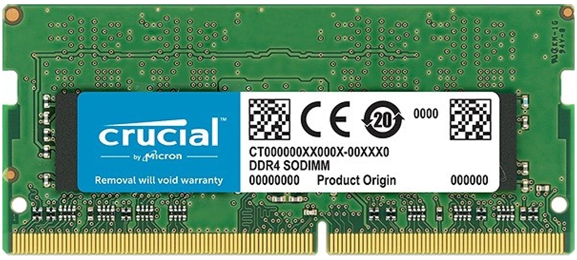 Память SO-DIMM DDR4 8Gb PC25600 3200MHz CL22 1.2V Crucial OEM (CT8G4SFS832A)