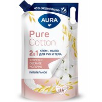 Крем-мыло коттон клаб Питательное для рук и тела Pure Cotton с экстрактами хлопка и овсяного молочка, 850 мл