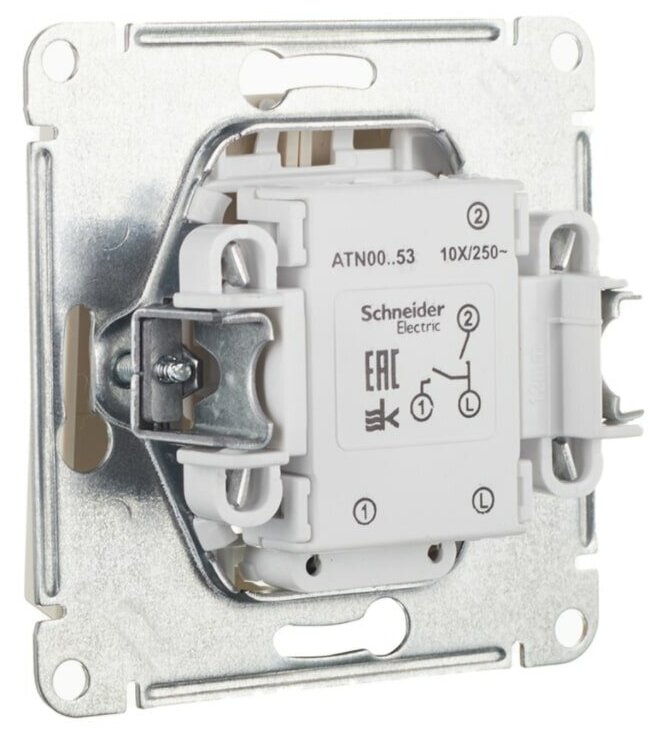 Выключатель двухклавишный встраиваемый Schneider Electric Atlasdesign, 10 A, с подсветкой, бежевый - фотография № 9