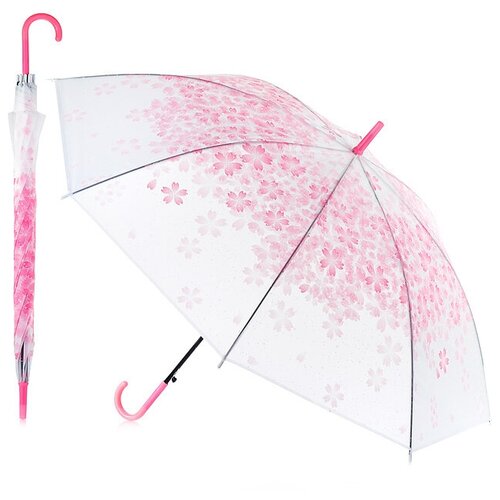 Зонт-трость Oubaoloon, полуавтомат, купол 94 см., для девочек, розовый