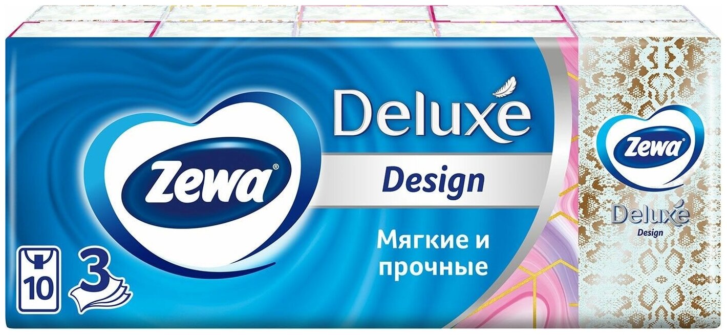 Носовые платки Deluxe Design 3 слоя 10*10шт (2 шт.) - фотография № 2