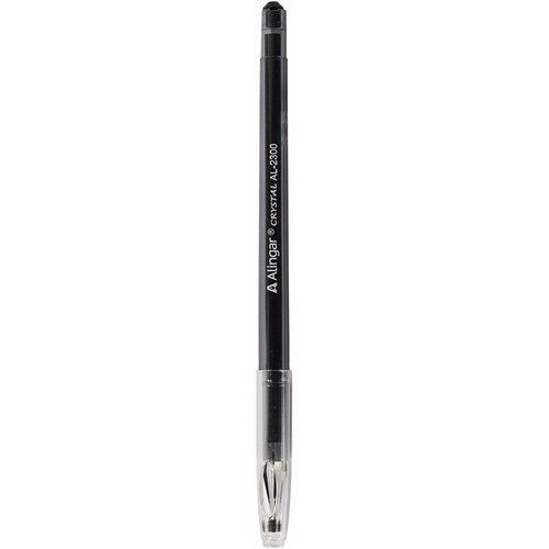 Ручка гелевая 0,5мм игла Cristal (тонированный черный корпус) черная (37450) (12 шт.)