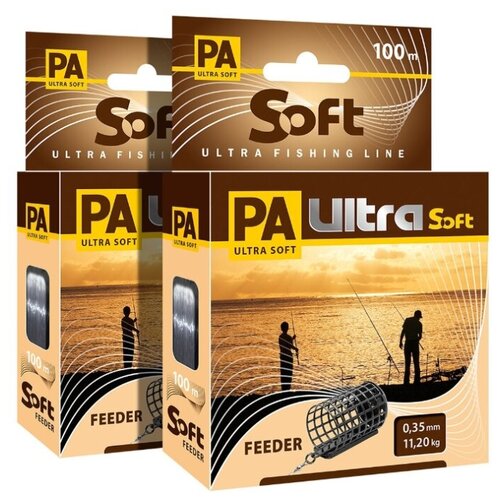 фото Леска pa ultra soft feeder 0,35mm, набор по 2шт. по 100m aqua