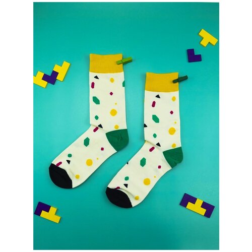 Носки 2beMan, размер 39-45, белый, зеленый, желтый мужские цветные цветные носки с рисунком пиклебола толстые контрастные цветные носки для отдыха толстые спортивные носки средней длины м