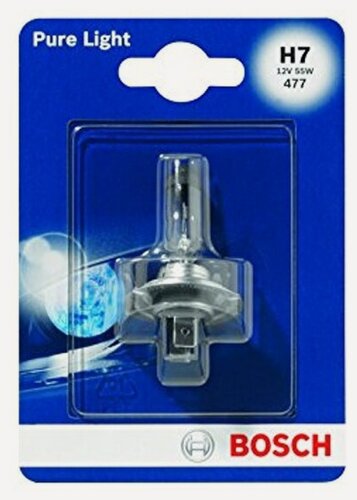 Изображение товара Лампа автомобильная Bosch Pure Light H7 55W PX26d 12V, 1шт, 1987301012