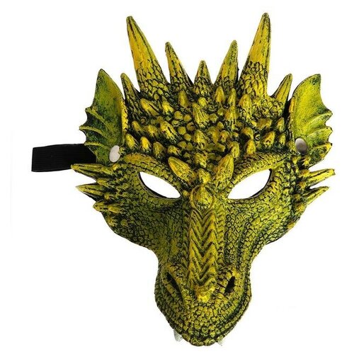 Карнавальная маска «Дракон», цвет зелёный карнавальная маска дракон цвет зелёный