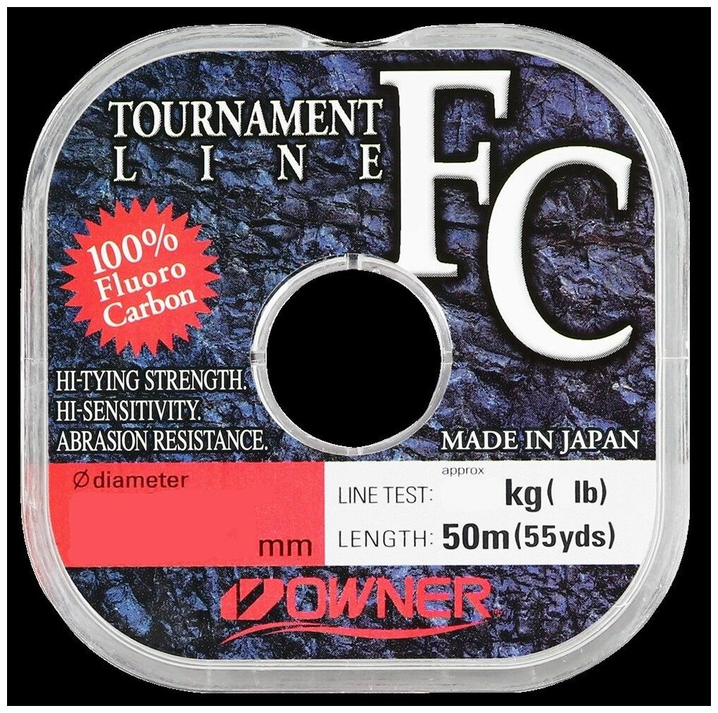 Флюорокарбоновая леска Owner Tournament FC 0.200мм 50м